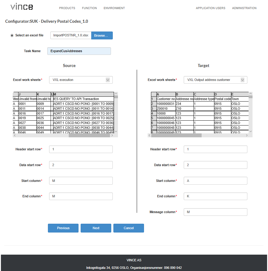 Vince Excel function