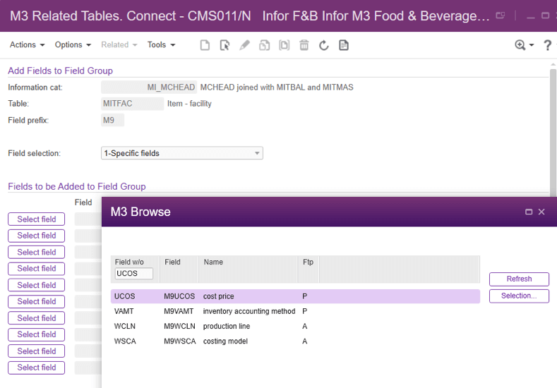 CMS011 Infor M3 Food and beverage