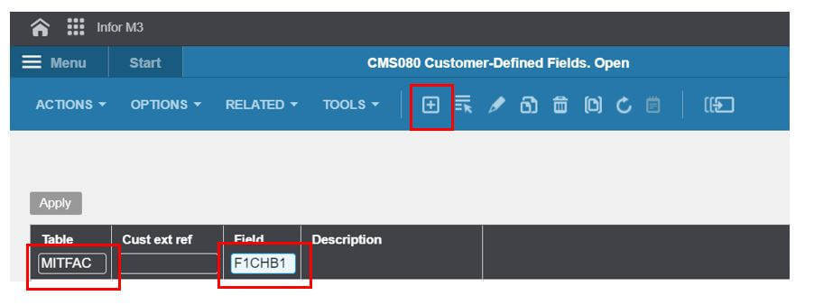 Custom fields M3 CMS080